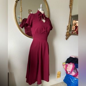 ModCloth x collectiff vintage inspired maroon dress